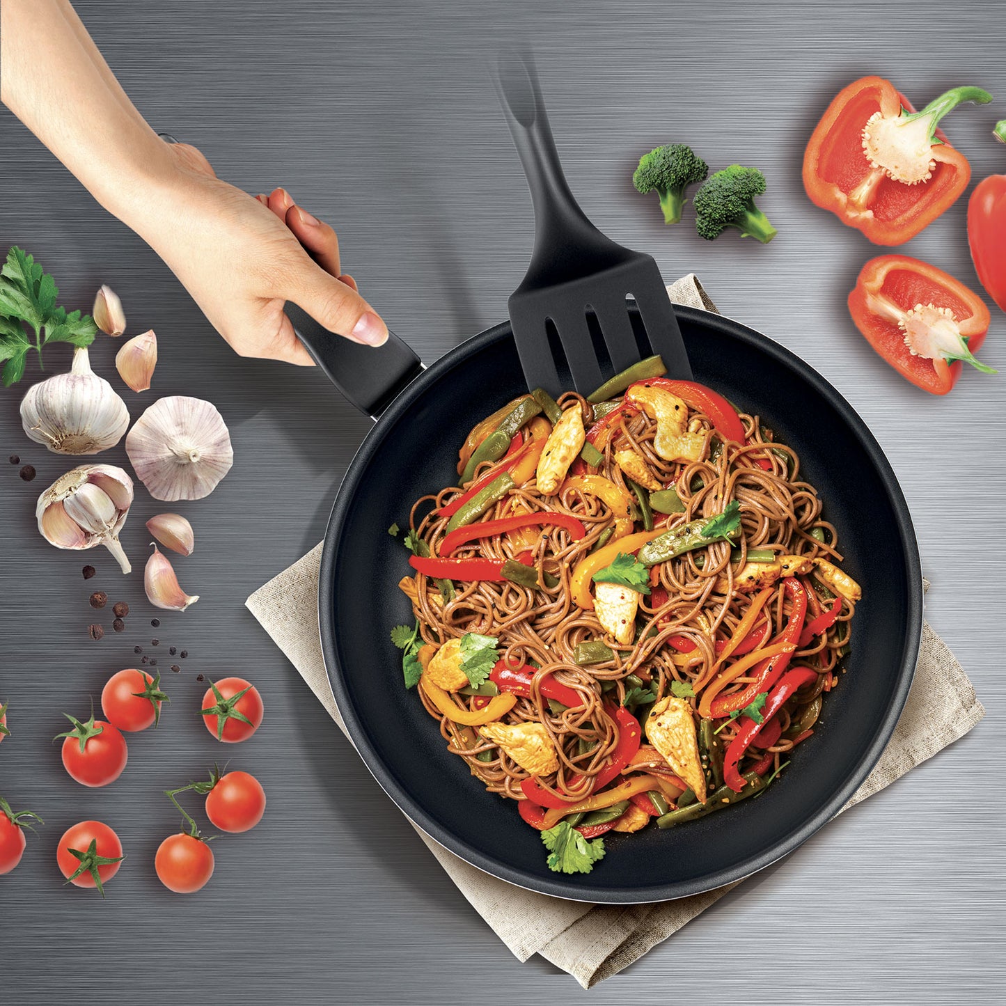 Tefal XL Intense Titanium Nonstick Frying Pan (24cm) Dishwasher Oven Safe No PFOA Black