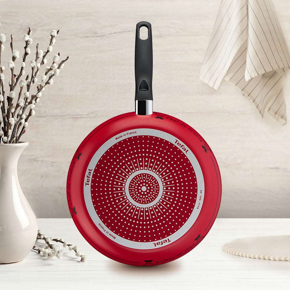 Tefal VALIDE COOK Titanium Nonstick Wok Pan (28cm) Dishwasher Oven Safe No PFOA Red
