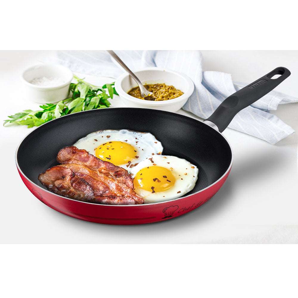 Tefal VALIDE COOK Titanium Nonstick Wok Pan (28cm) Dishwasher Oven Safe No PFOA Red