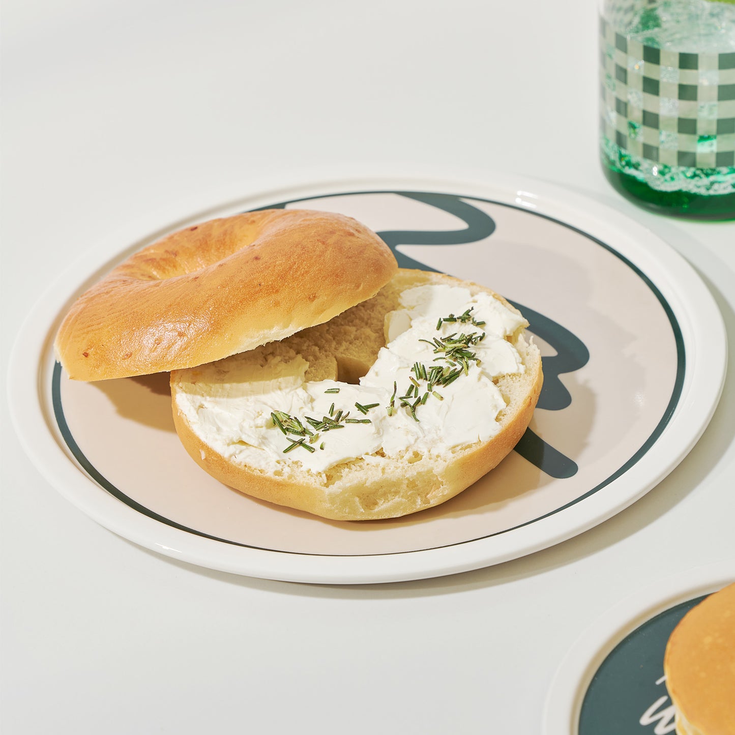 ZEKE Ceramic Round Plate Dinnerware Dishwasher Safe Green