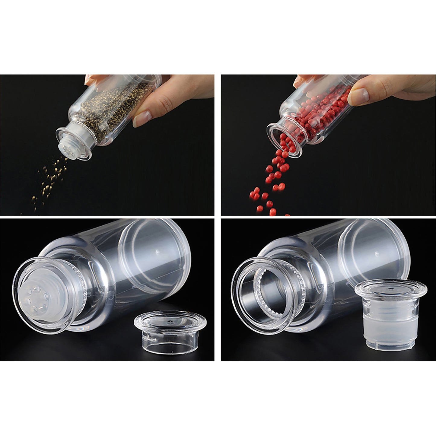 Seasoning Storage Container 2-Way Cap Jar Clear adamhnk