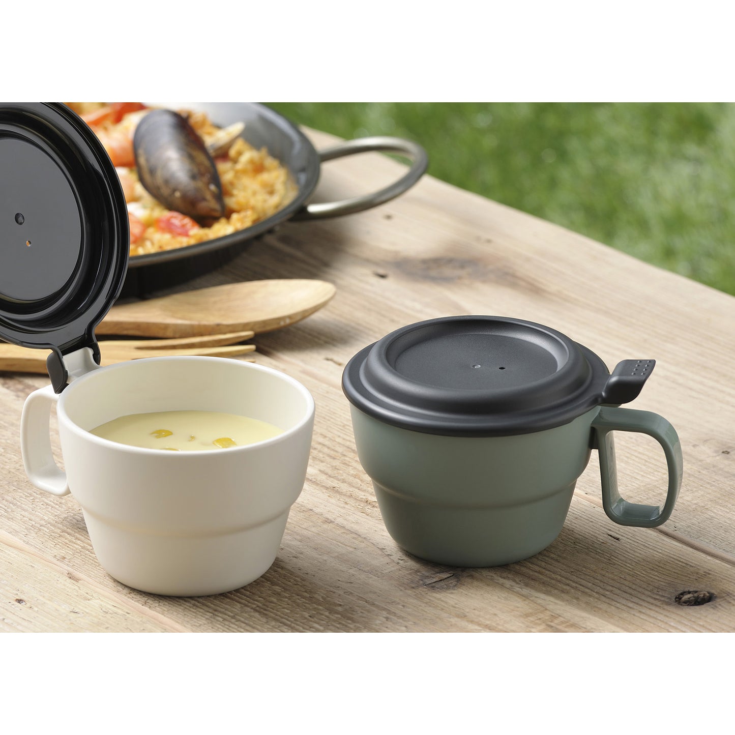 Flap Soup Cup (300ml) Dishwasher Oven Safe BPA Free Mint - 이노마타 플랩 스프컵 1416 300ml 스모키민트 - adamhnk