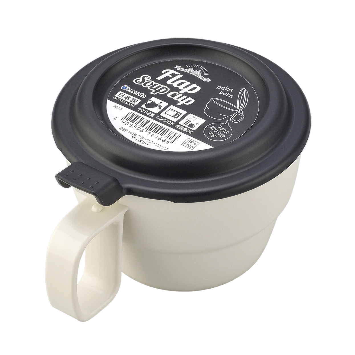 Flap Soup Cup (300ml) Dishwasher Oven Safe BPA Free Ivory - 이노마타 플랩 스프컵 1416 300ml 아이보리 - adamhnk