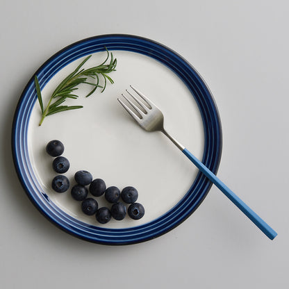 EBRO PREMIUM Stainless Steel Dessert Fork Easy Grip Tableware Blue - 라씨에뜨 이브로 디저트 포크 마일드블루 - adamhnk