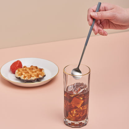 EBRO PREMIUM Stainless Steel Long Tea Spoon Easy Grip Tableware Brown - 라씨에뜨 이브로 롱티스푼 모카브라운 - adamhnk