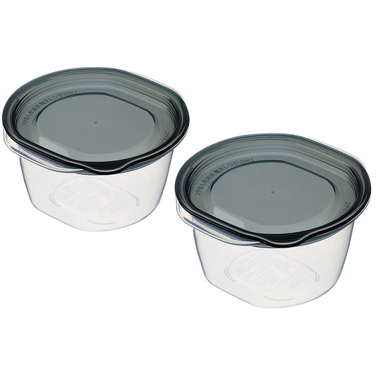 Microwave Food Storage Container 2p (270ml) Black - 이노마타 증기배출 원형 270ml 2p 1832 - adamhnk