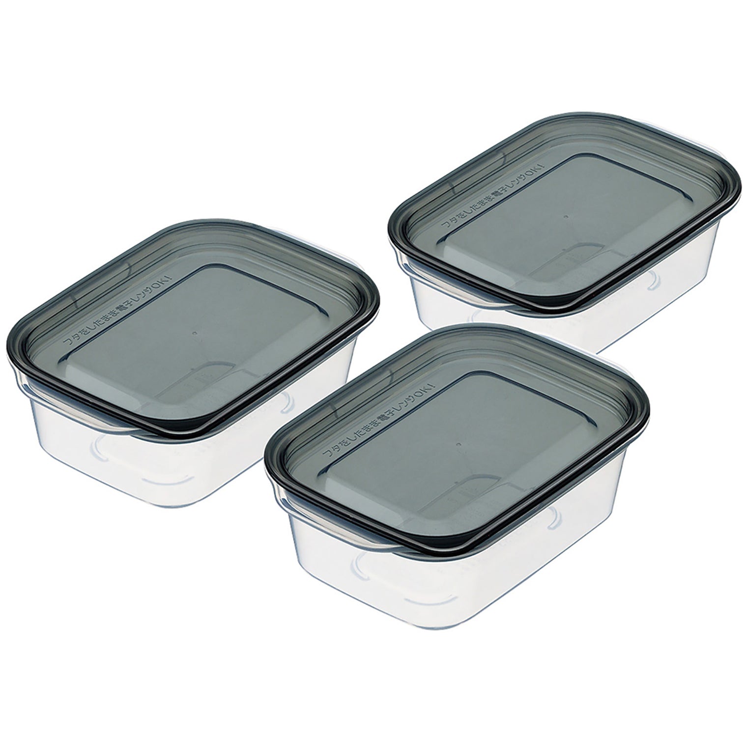 Microwave Food Storage Container 3p (180ml) Black - 이노마타 증기배출 사각 180ml 3P 1840 - adamhnk