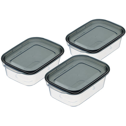 Microwave Food Storage Container 3p (180ml) Black - 이노마타 증기배출 사각 180ml 3P 1840 - adamhnk