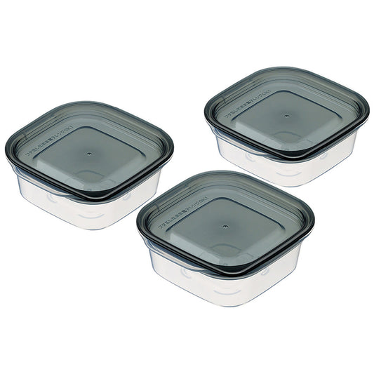 Microwave Food Storage Container 3p (90ml) Black - 이노마타 증기배출 사각 90ml 3P 1843 - adamhnk