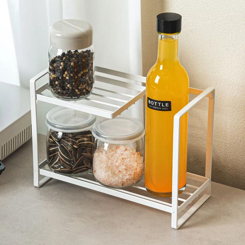 2-Tier Kitchen Shelf (22x9.5x16cm) White - Adamhnk