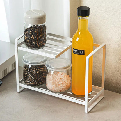 2-Tier Kitchen Shelf (22x9.5x16cm) White - Adamhnk
