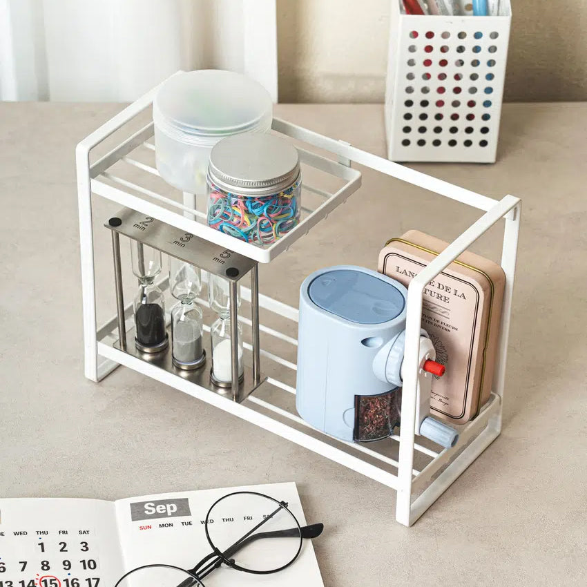 2-Tier Kitchen Shelf (22x9.5x16cm) White - Adamhnk