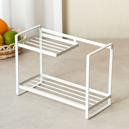 2-Tier Kitchen Shelf (22x9.5x16cm) White - Adamhnk