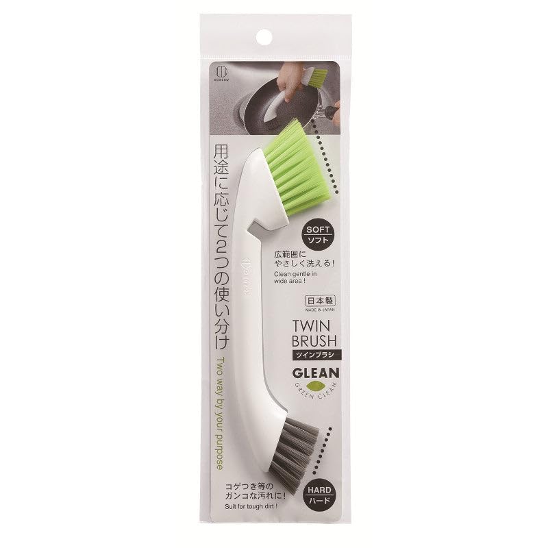 Dual Twin Head Brush Kitchen Cleaning Tool Green - 코쿠보 키친브러쉬 KK-072 - adamhnk