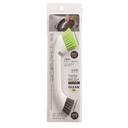 Dual Twin Head Brush Kitchen Cleaning Tool Green - 코쿠보 키친브러쉬 KK-072 - adamhnk