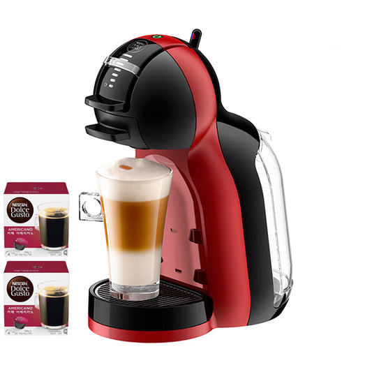 NESCAFE DOLCE GUSTO MiniME PianoBlack&CherryRed Coffee Machine 1600W + Coffee Capsule(Cafe Americano 32p)