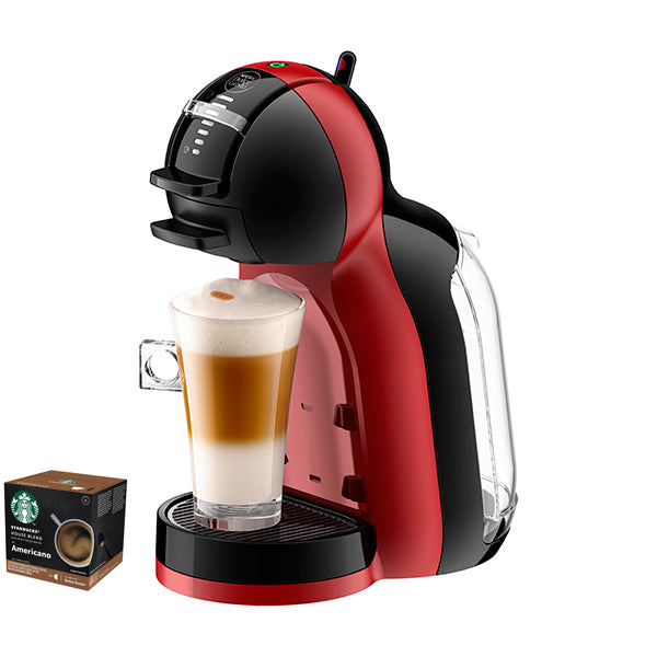 NESCAFE DOLCE GUSTO MiniME PianoBlack&CherryRed Coffee Machine 1600W + Coffee Capsule(House Blend 12p)