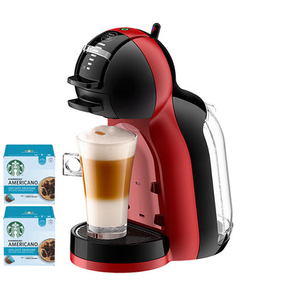 NESCAFE DOLCE GUSTO MiniME PianoBlack&CherryRed Coffee Machine 1600W + Coffee Capsule(Ice Cafe Americano 24p)