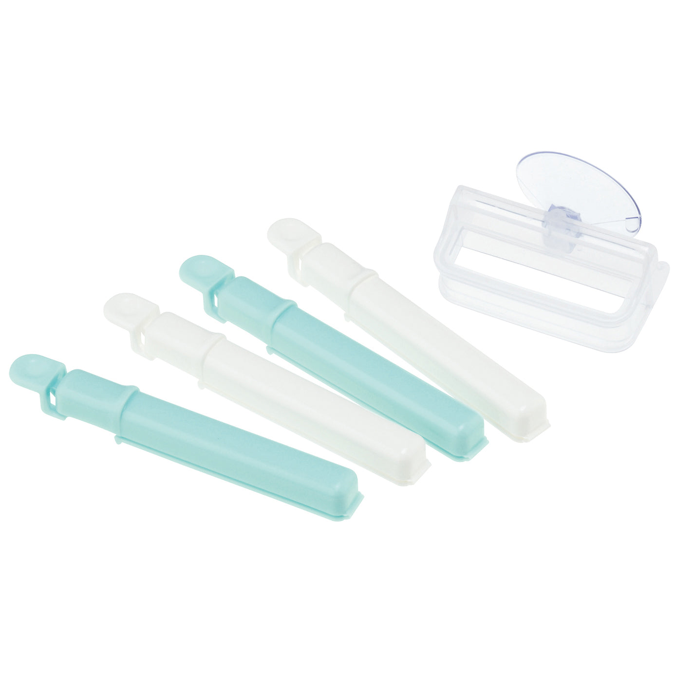 Plastic Bag Holder Clip 4p White & Blue - 이노마타 홀더클립 소 4p 6215 - adamhnk