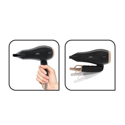 Tefal HV1720 Pocket Powerful Fast Ultra Compact Hair Dryer 2-Speed 1200W Black - 테팔 헤어드라이기 포켓파워 HV1720 - adamhnk