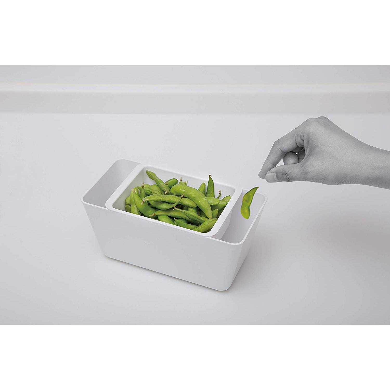 Colander Slide Bowl 2p (1.5L) Dishwasher Safe BPA Free White - 코쿠보 HAUS 슬라이딩 채반볼세트 KK-399 - adamhnk