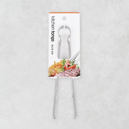 All-Stainless Steel Serrated Alligator Kitchen Tongs (21cm) Silver - Adamhnk