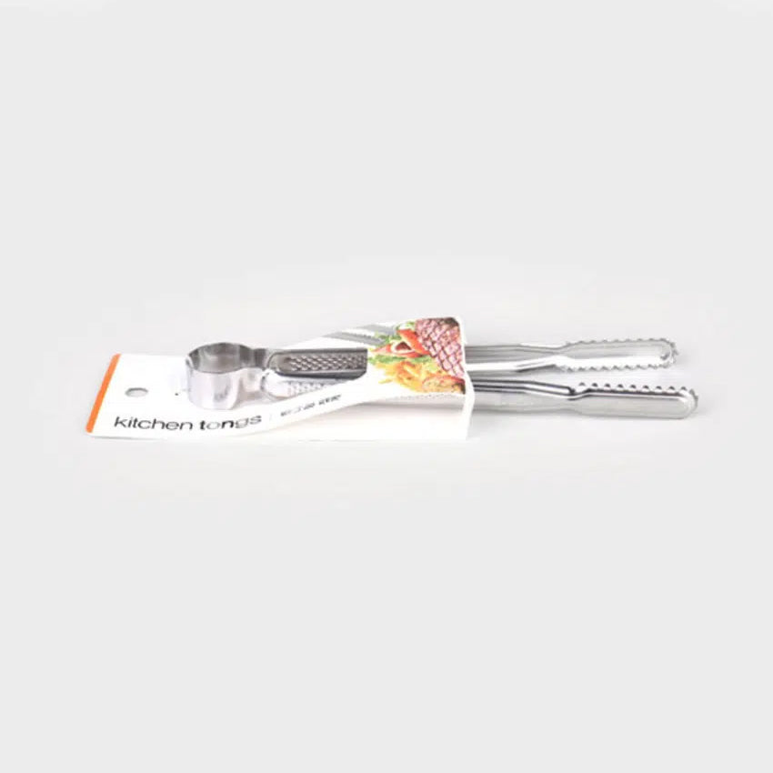 All-Stainless Steel Serrated Alligator Kitchen Tongs (21cm) Silver - Adamhnk