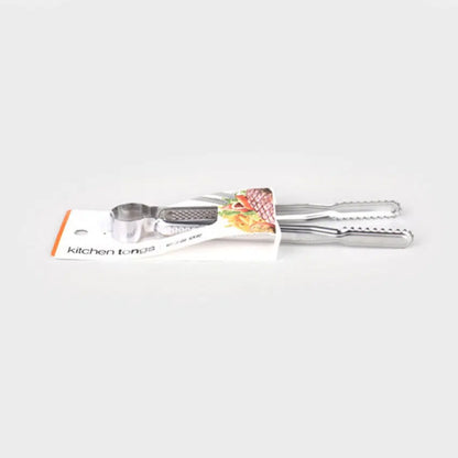 All-Stainless Steel Serrated Alligator Kitchen Tongs (21cm) Silver - Adamhnk