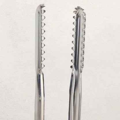 All-Stainless Steel Serrated Alligator Kitchen Tongs (27cm) Silver - Adamhnk
