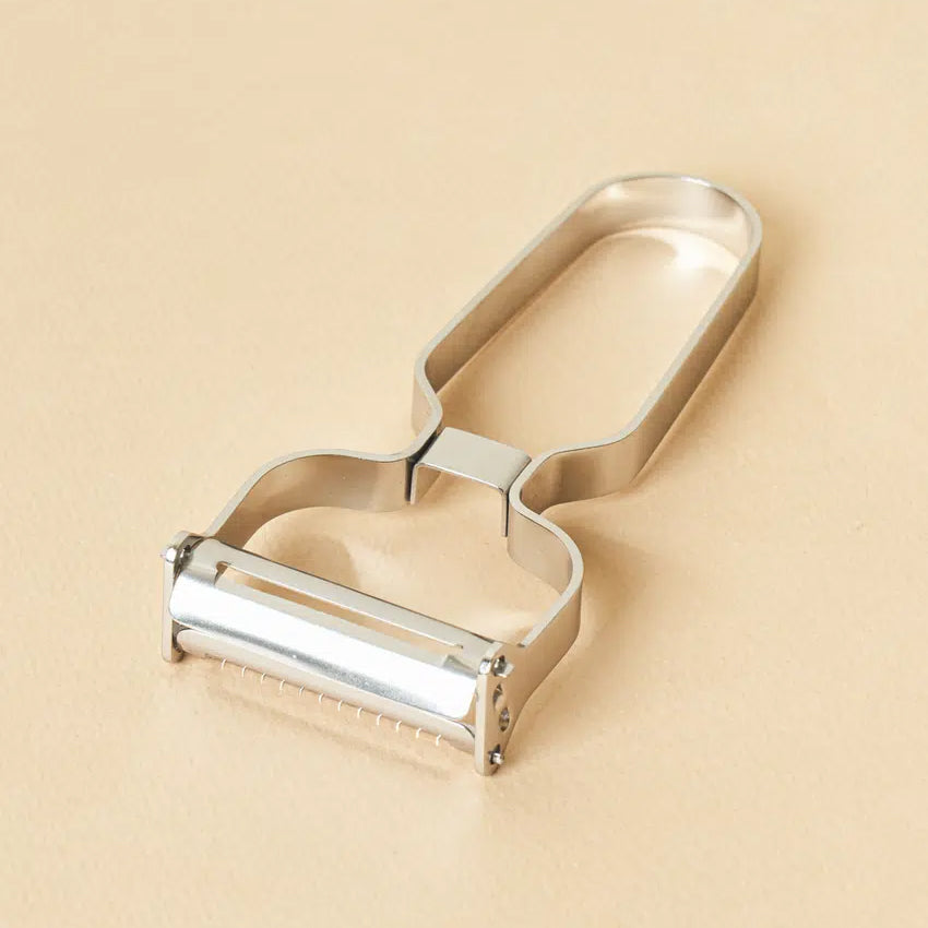 All-Stainless Steel 2in1 Double-Sided Potato Peeler (13.3cm) Slicer Silver - Adamhnk