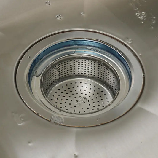 All-Stainless Steel 304 Sink Drain Strainer (14.3x5.5cm) Silver