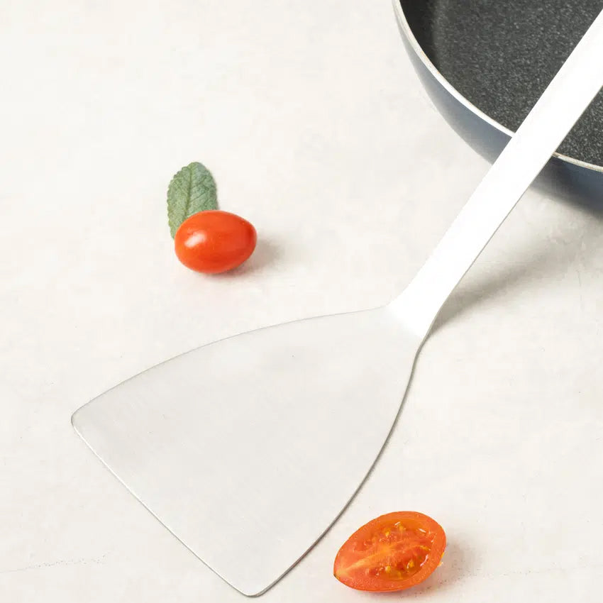 All-Stainless Steel Half-Moon Spatula (29cm) Silver - Adamhnk