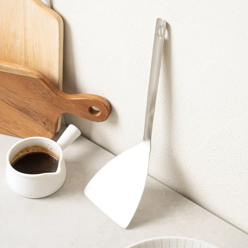 All-Stainless Steel Half-Moon Spatula (29cm) Silver - Adamhnk