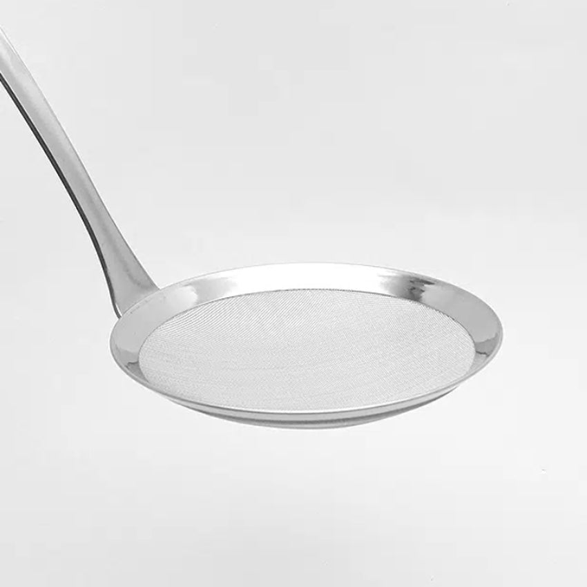 All-Stainless Steel Handle Strainer (10cm) Silver - Adamhnk
