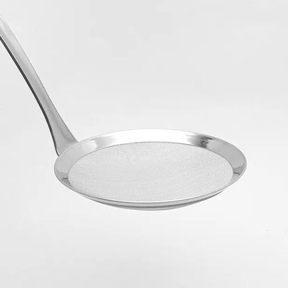 All-Stainless Steel Handle Strainer (10cm) Silver - Adamhnk