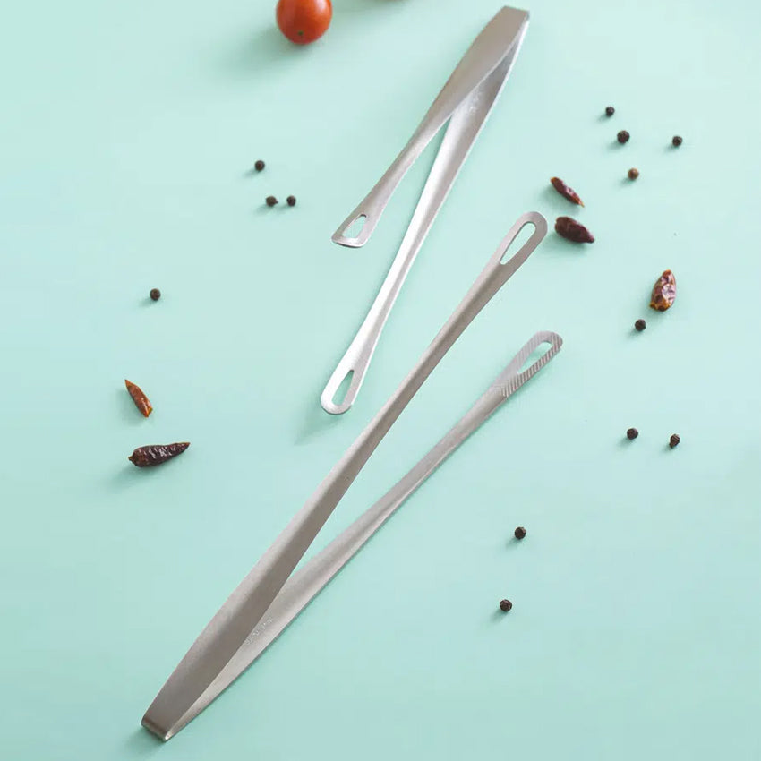 All-Stainless Steel Multi-Purpose Cooking Tongs (24cm) Silver - Adamhnk