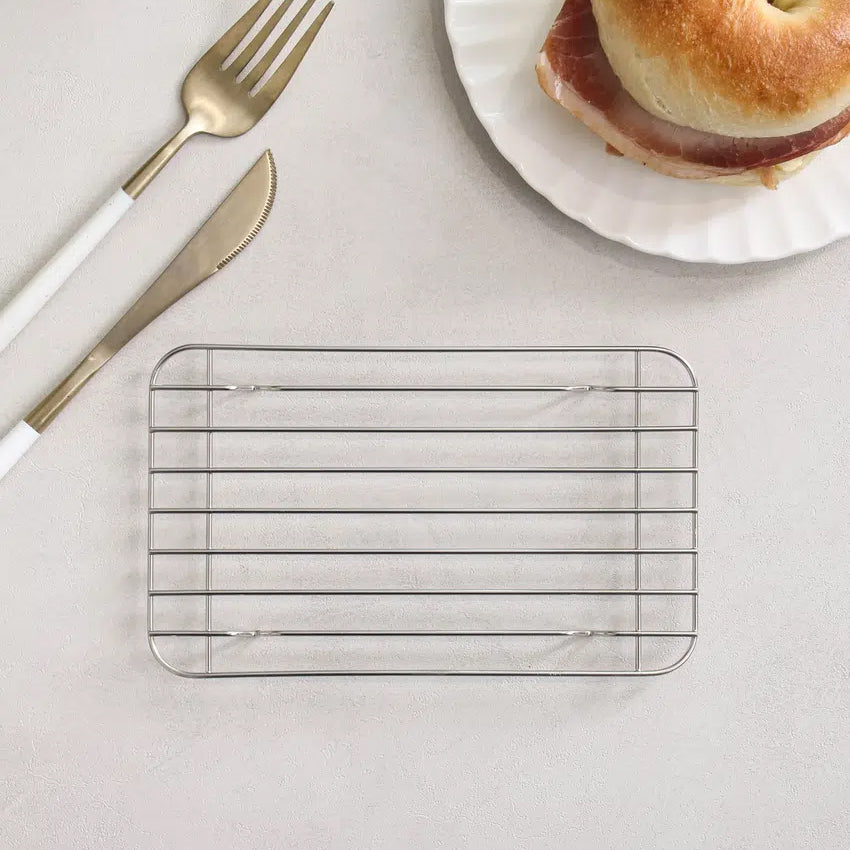 All-Stainless Steel Square Frying Basket (17x10cm) Silver - Adamhnk