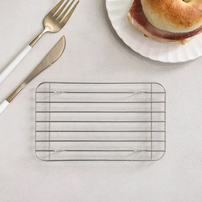 All-Stainless Steel Square Frying Basket (17x10cm) Silver - Adamhnk