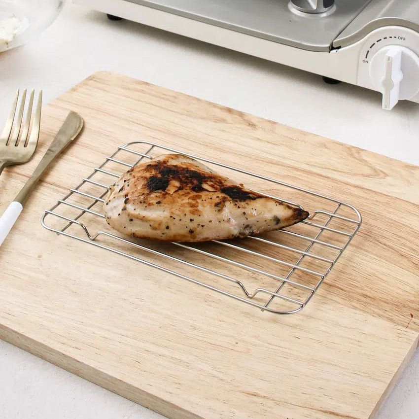 All-Stainless Steel Square Frying Basket (17x10cm) Silver - Adamhnk