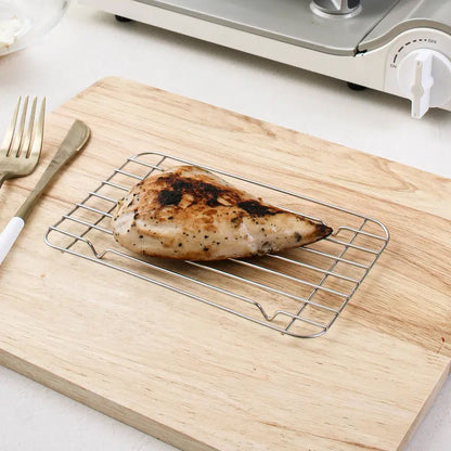 All-Stainless Steel Square Frying Basket (17x10cm) Silver - Adamhnk