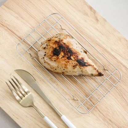 All-Stainless Steel Square Frying Basket (17x10cm) Silver - Adamhnk