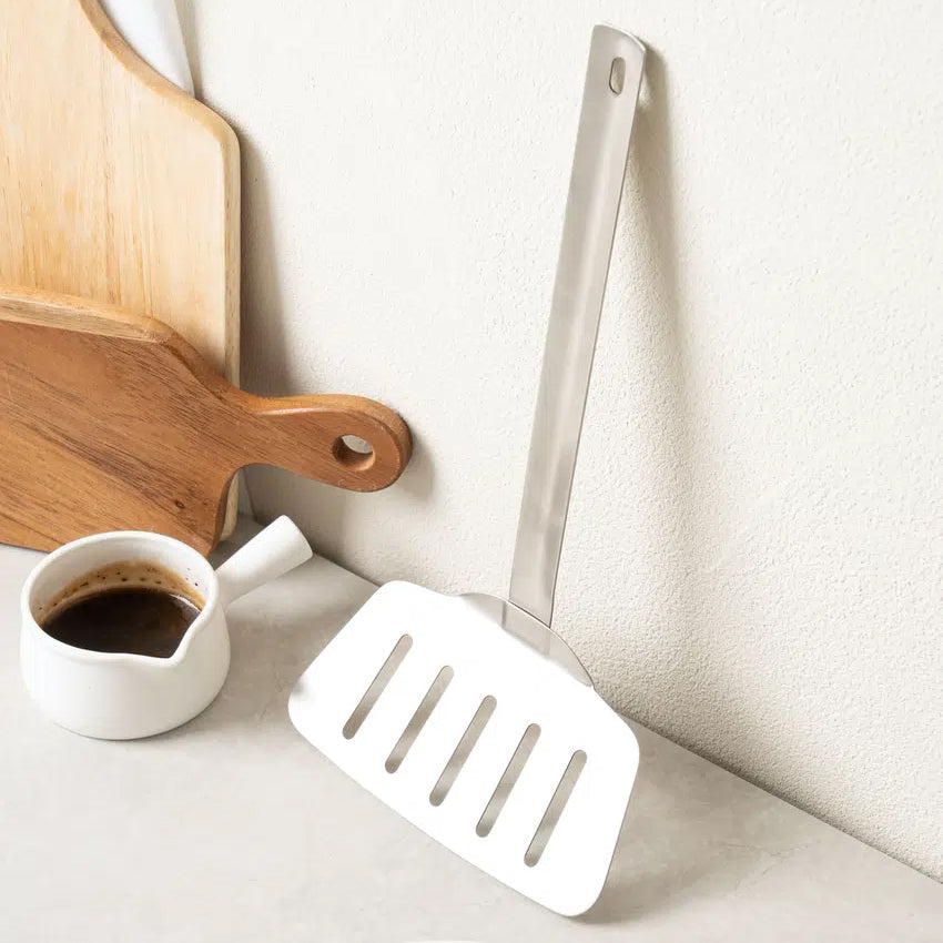 All-Stainless Steel Wide Spatula (31cm) Silver - Adamhnk
