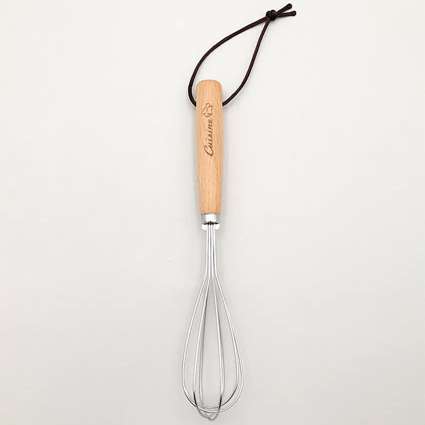 Classic Wood Handle Mini Whisk (21cm) Silver - Adamhnk