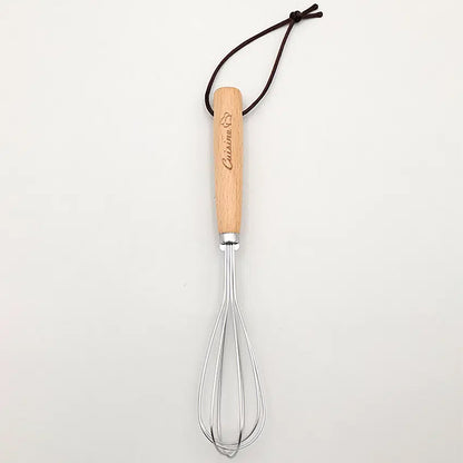 Classic Wood Handle Mini Whisk (21cm) Silver - Adamhnk