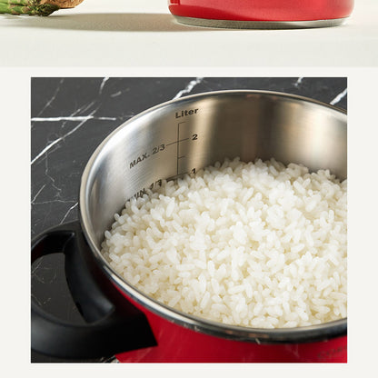 Corelle Coordinates Stainless Steel Pressure Cooker (3.0L) 6 Security + Glass Lid Red - Adamhnk
