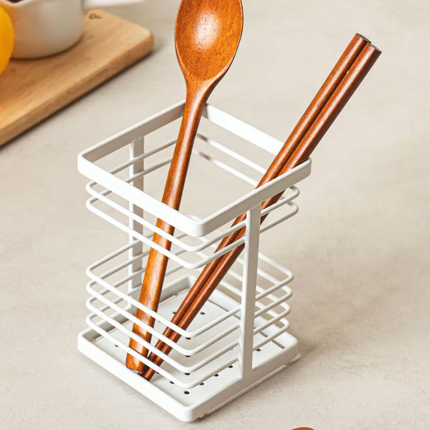 Cutlery Storage Stand (8x12cm) White - Adamhnk