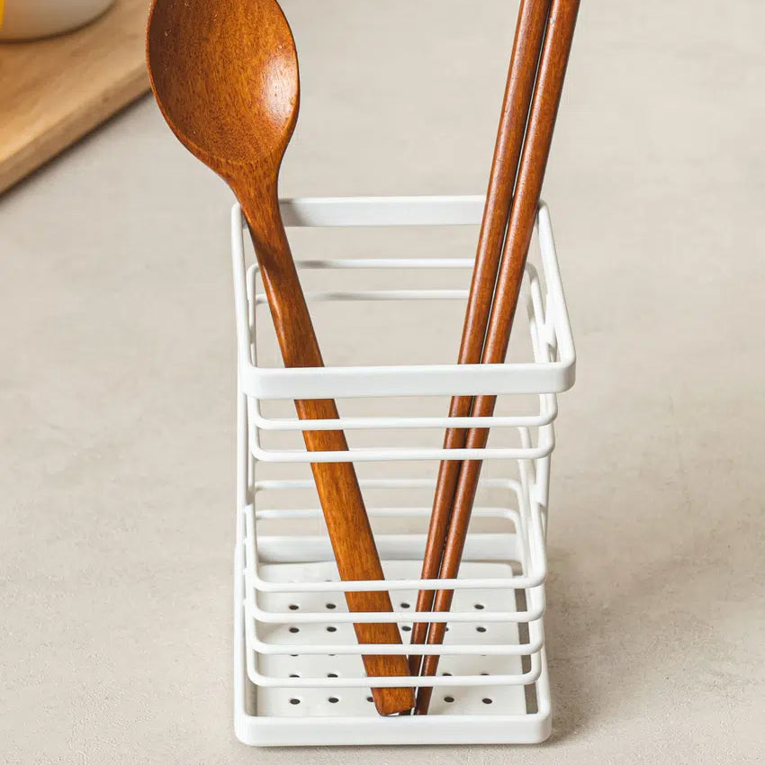 Cutlery Storage Stand (8x12cm) White - Adamhnk