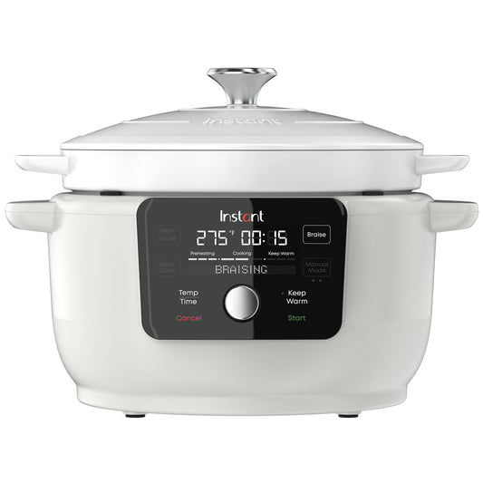 Instant Precision (5.7L) 5-In-1 Dutch Oven with Lid, Oven Safe No PFOA BPA Free 1500W White