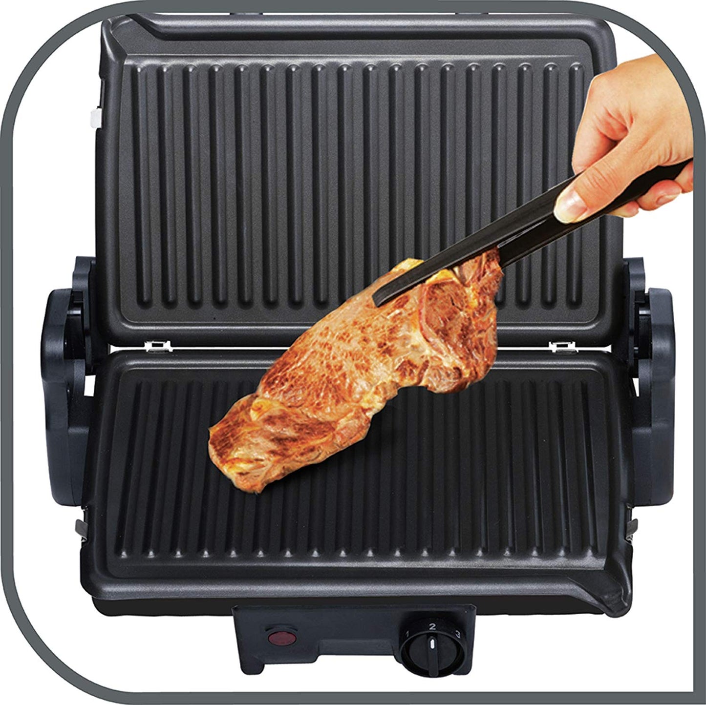 Tefal GC205866 Nonstick Minute Double Electric Grill Multi function 1600W Black