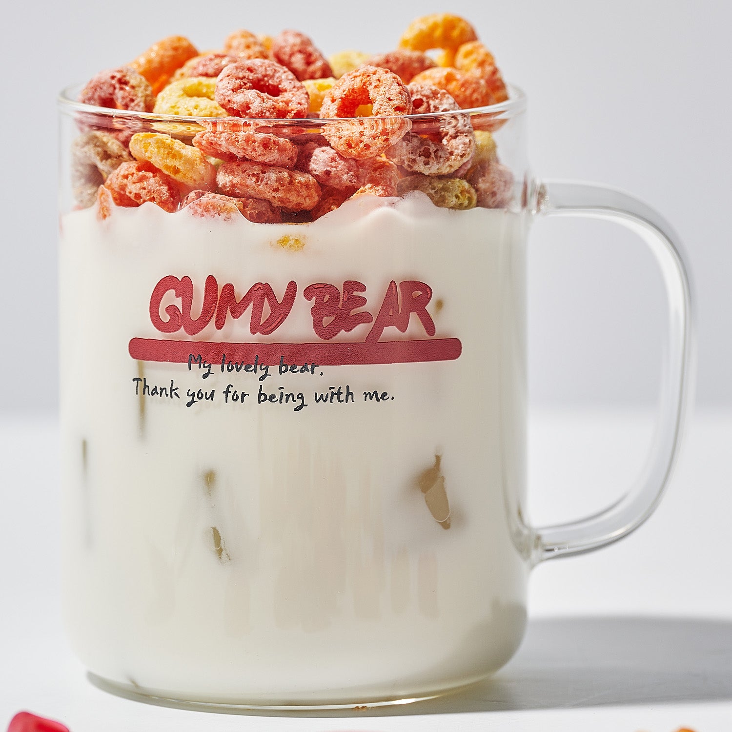 GUMY BEAR Glass Mug Cup (430ml) Tableware Red - 라씨에뜨 구미베어 머그 430ml - adamhnk